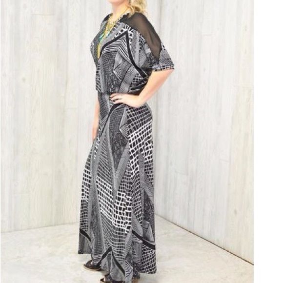 Tribal Mesh Maxi Dress - Picture 3 of 4